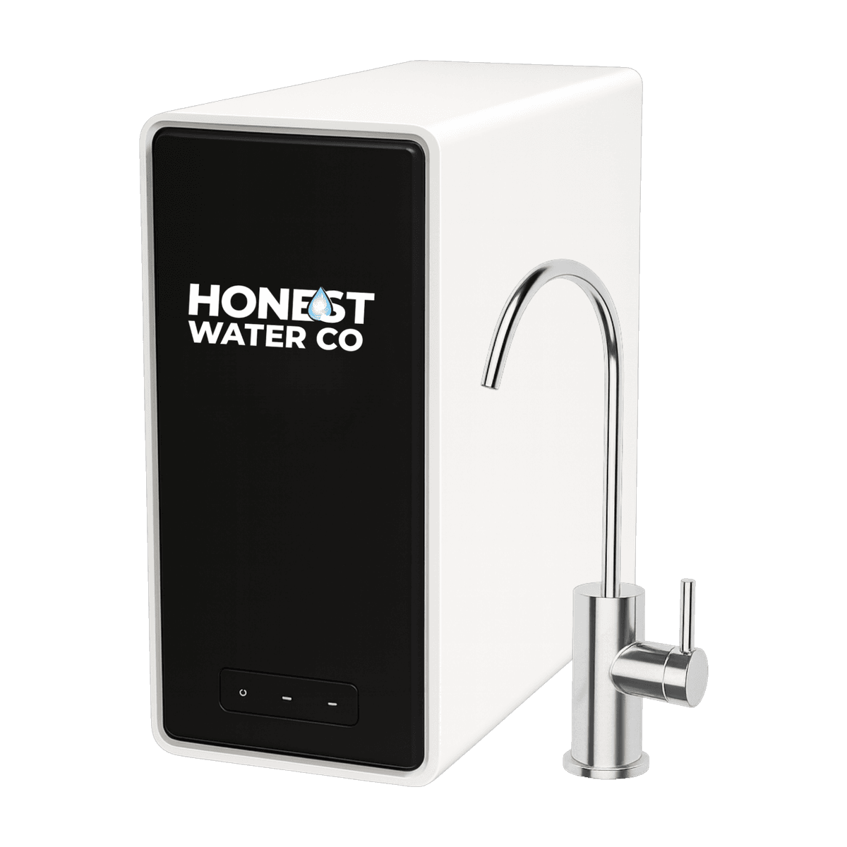 HW800 AlkaPro tankless reverse osmosis system with its colour-matched faucet